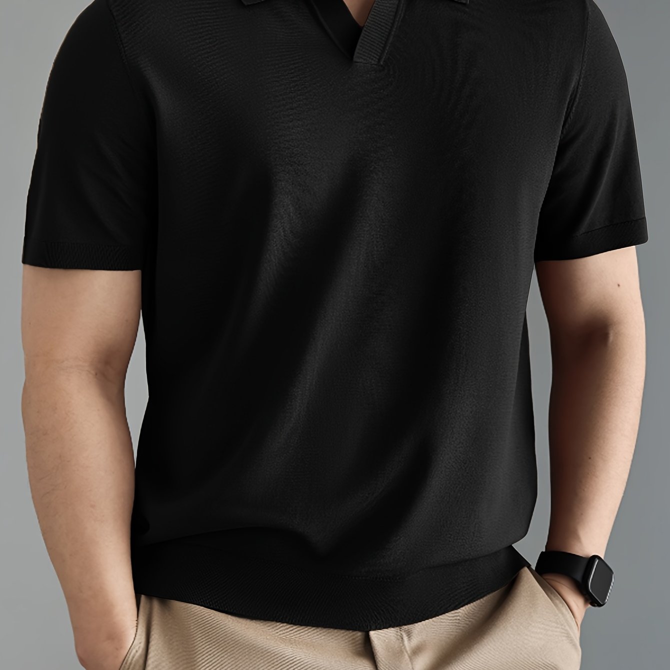 Rayon Short Sleeve Polo Shirt - Zomerse Goose Neck