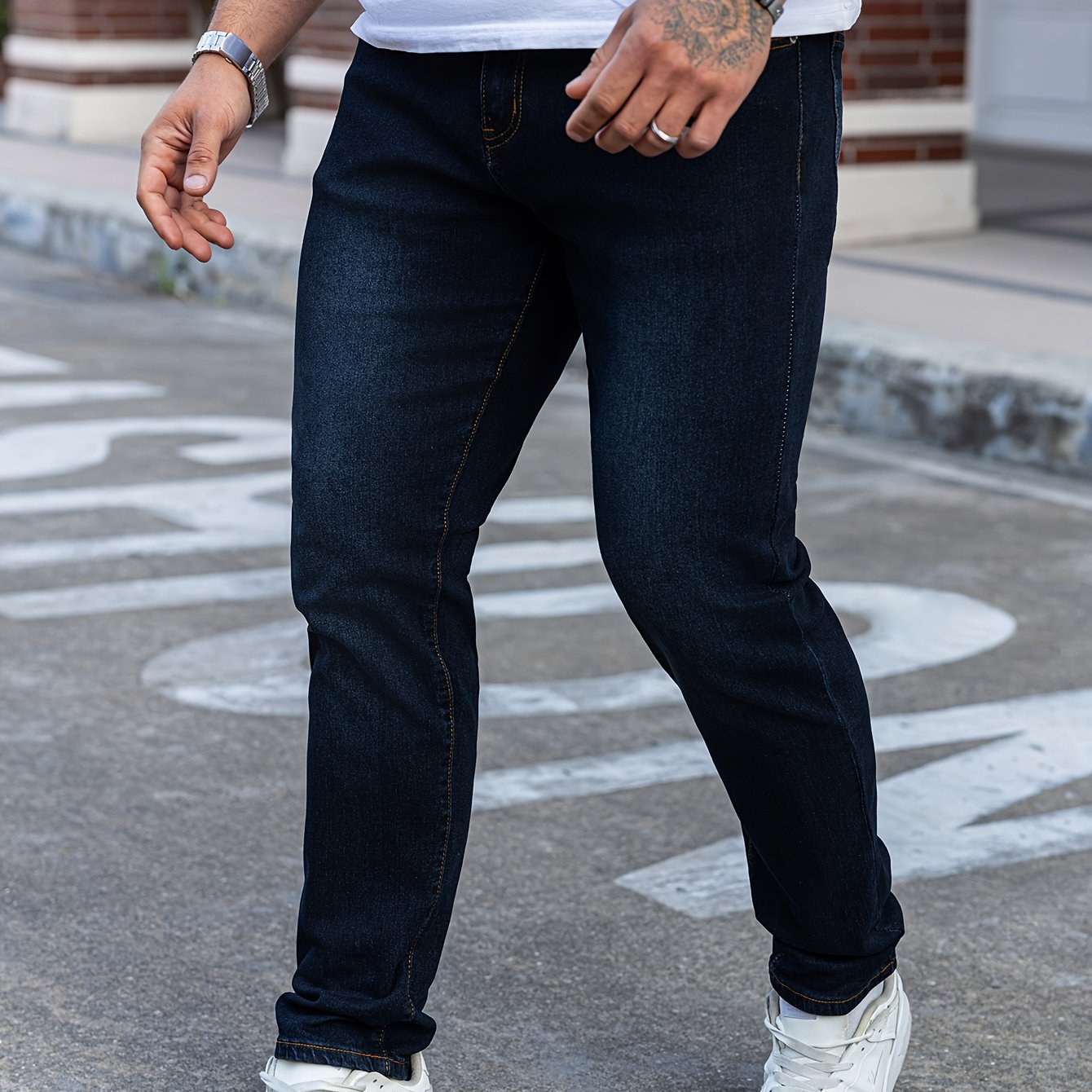 Heren Classic Stretch Denim Jeans - Blauwe Urban Klassieker