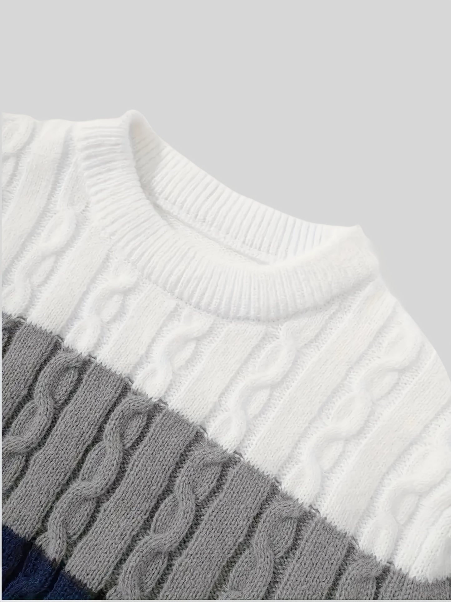 Color Block Crew Neck Sweater