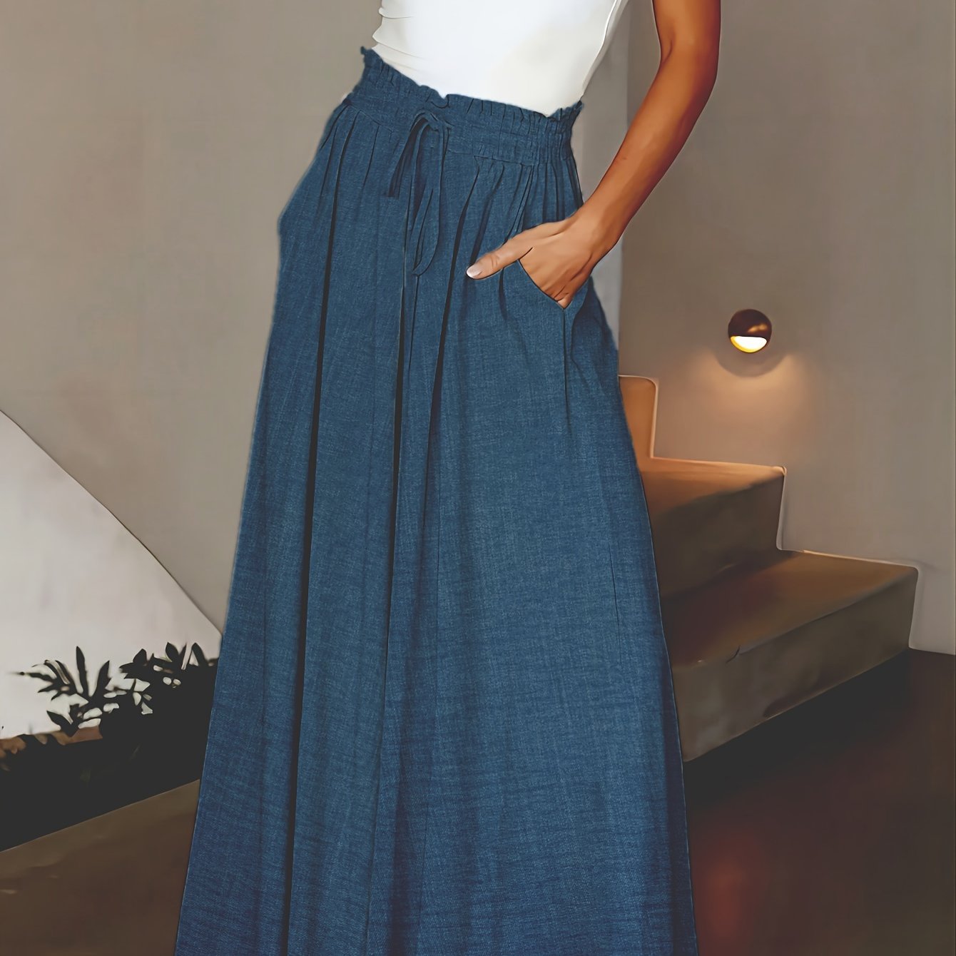 Wide leg Broek