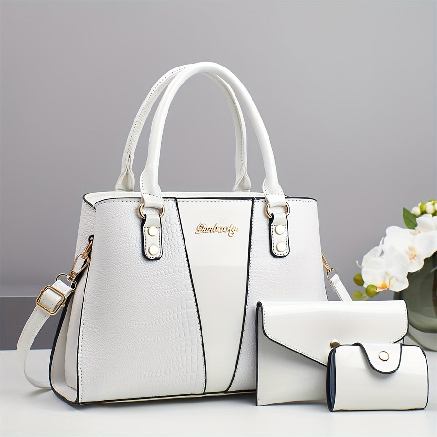 Elegante Handtas Krokodill Set