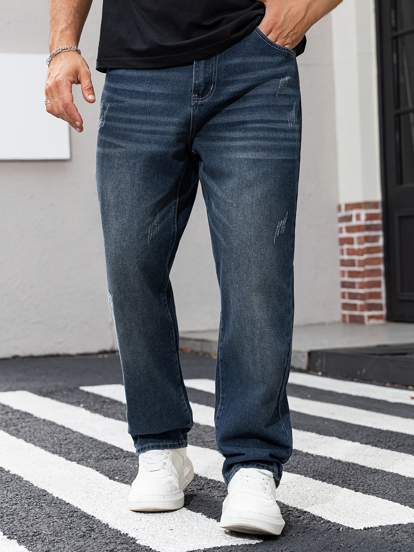 Heren Casual Washed Denim Jeans - Tijdloos Blauw