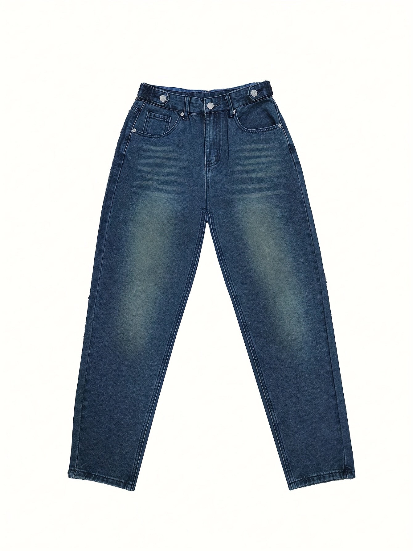 Retro Blauwe Hoge Taille Jeans