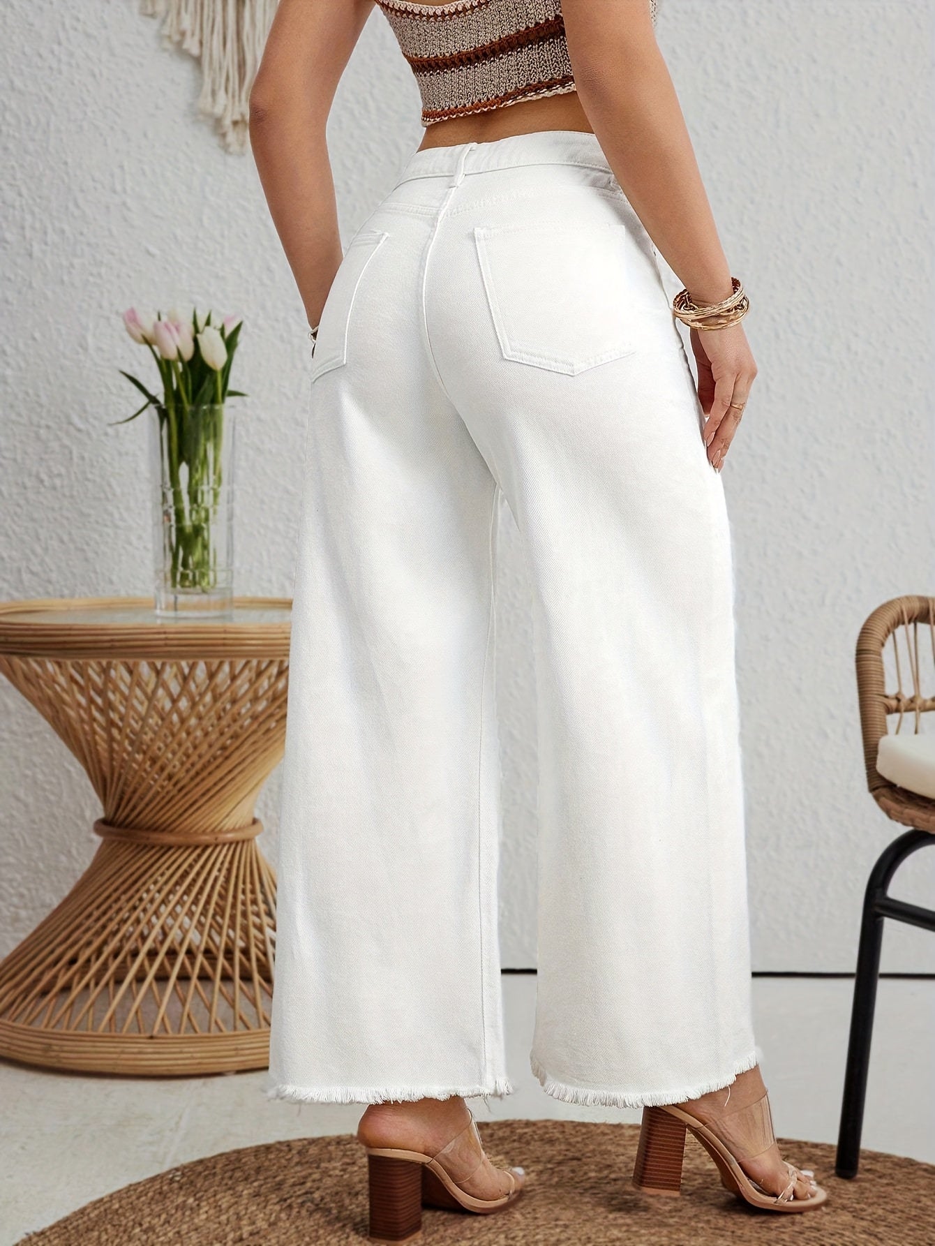 Hoge Taille Straight-Leg Damesjeans