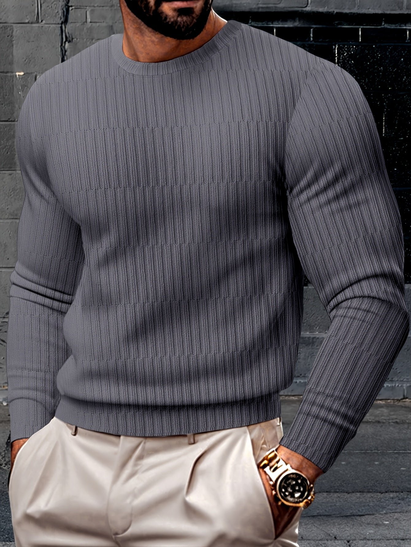 Heren Casual Crew Neck Sweatshirt