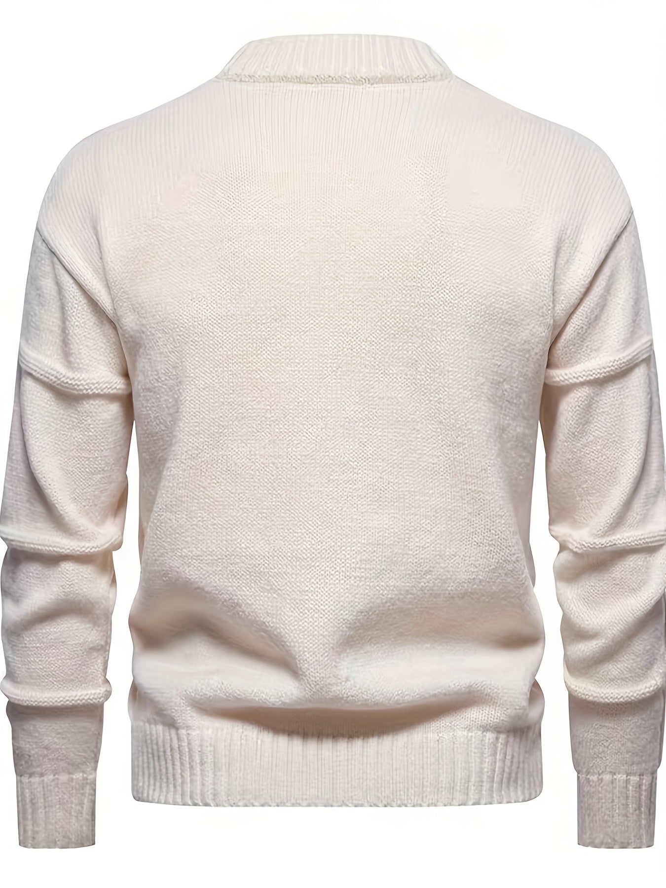Casual Crew Neck Sweater - Cable-Knit