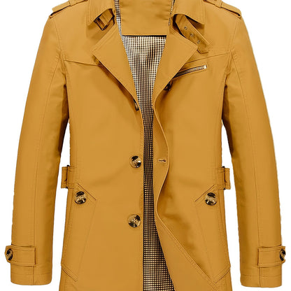 Unisex Classic Single-Breasted Trenchcoat - Tijdloos Olijfgroen