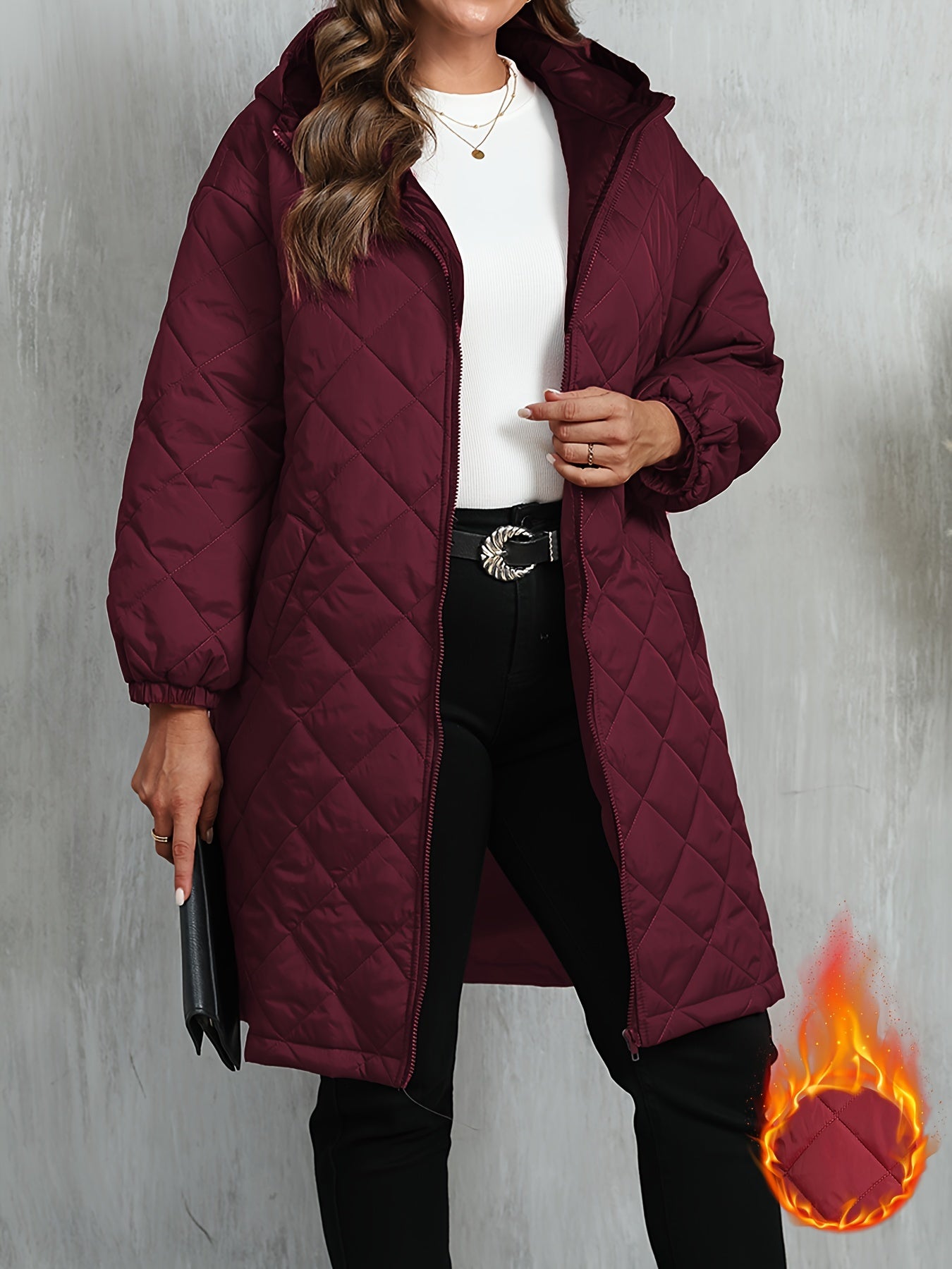 Paarse Gewatteerde Damesjas