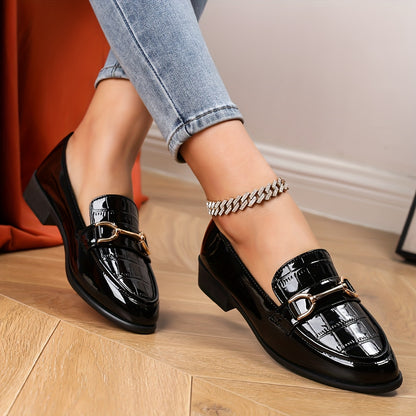 Dames Flat Metal Buckle Loafers