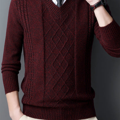 V-Neck Cable-Knit Sweater