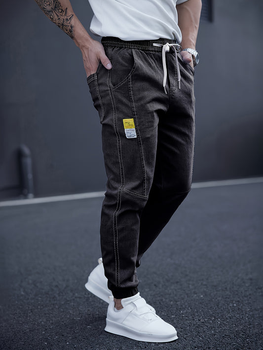 Heren Casual Jogger Jeans - Relaxte Washed Blauw