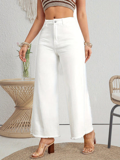 Hoge Taille Straight-Leg Damesjeans