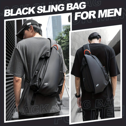 Black Sling Bag voor Heren