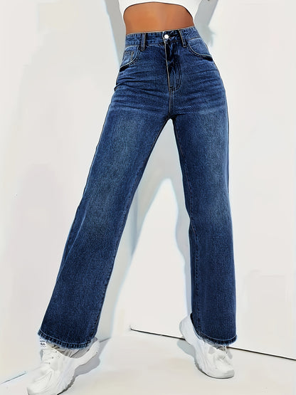 Dames Elegante Blauwe Stretch Jeans