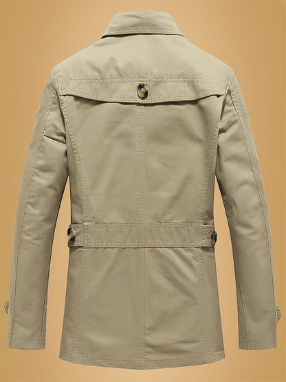 Unisex Classic Single-Breasted Trenchcoat - Tijdloos Olijfgroen