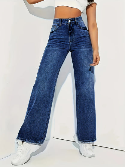 Dames Elegante Blauwe Stretch Jeans