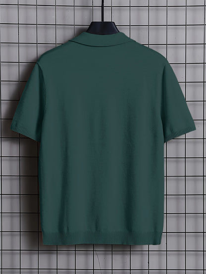 Rayon Short Sleeve Polo Shirt - Zomerse Goose Neck