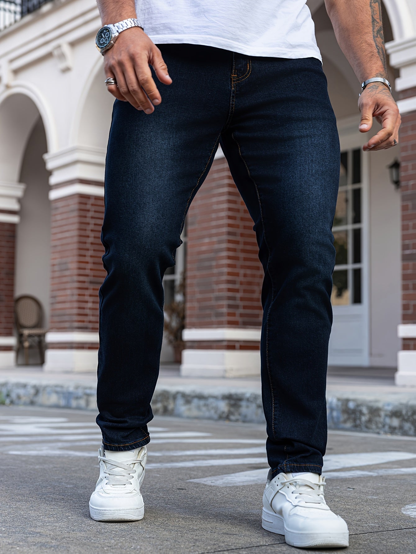 Heren Classic Stretch Denim Jeans - Blauwe Urban Klassieker