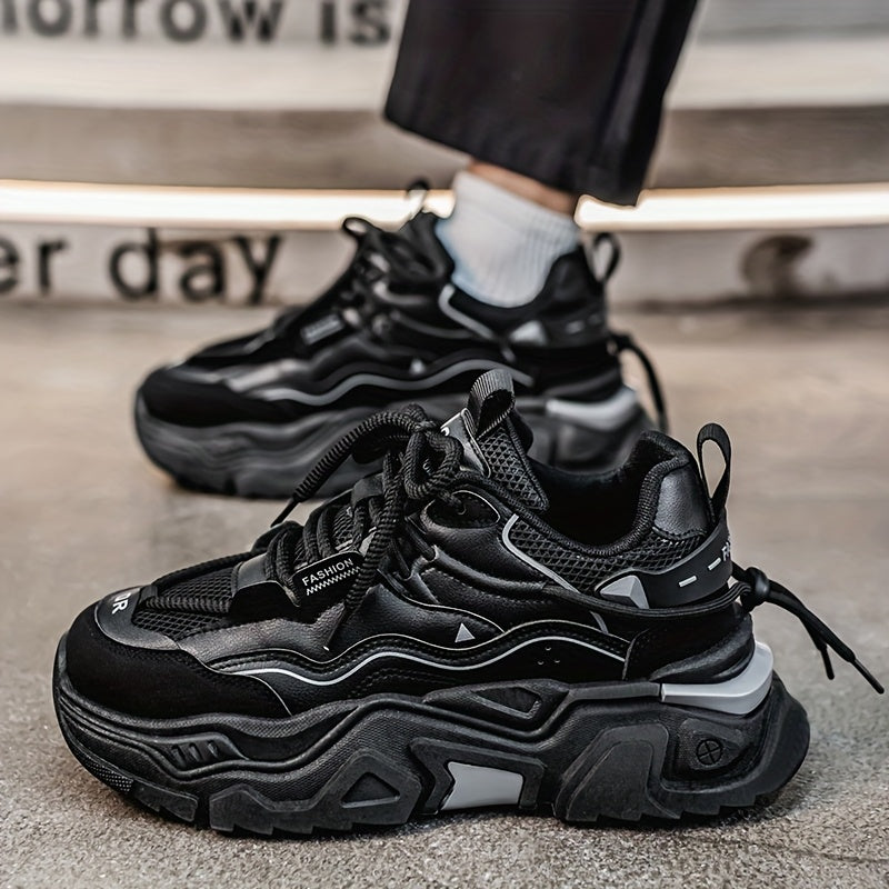 AOPLUS Heren Low-Top Cross-Training Sneakers - Zwart-Wit Dynamiek