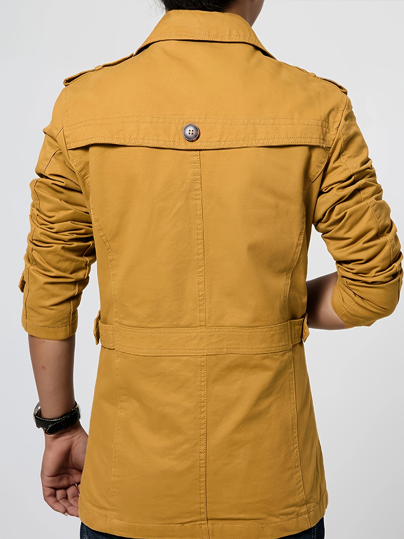 Unisex Classic Single-Breasted Trenchcoat - Tijdloos Olijfgroen