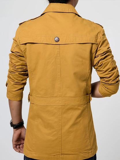Unisex Classic Single-Breasted Trenchcoat - Tijdloos Olijfgroen