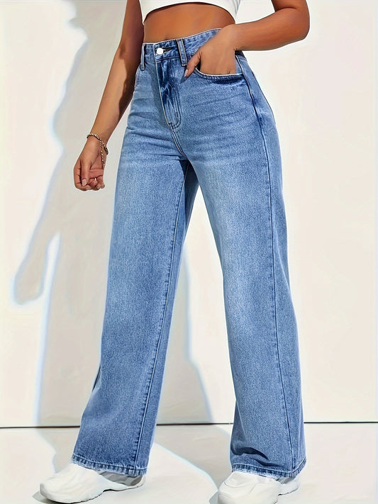 Dames Elegante Blauwe Stretch Jeans