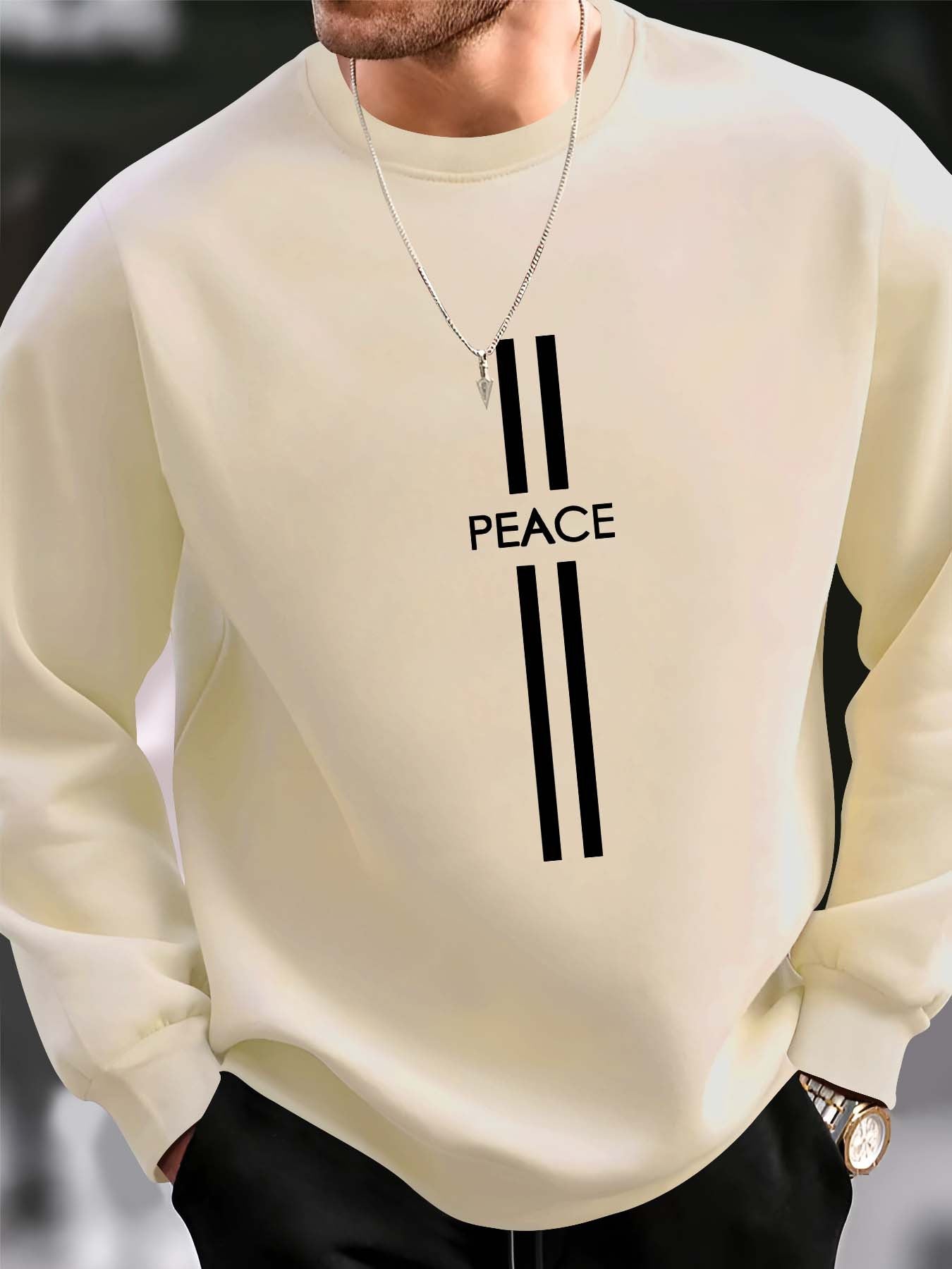 Crew Neck Sweatshirt - Peace Print Vibe