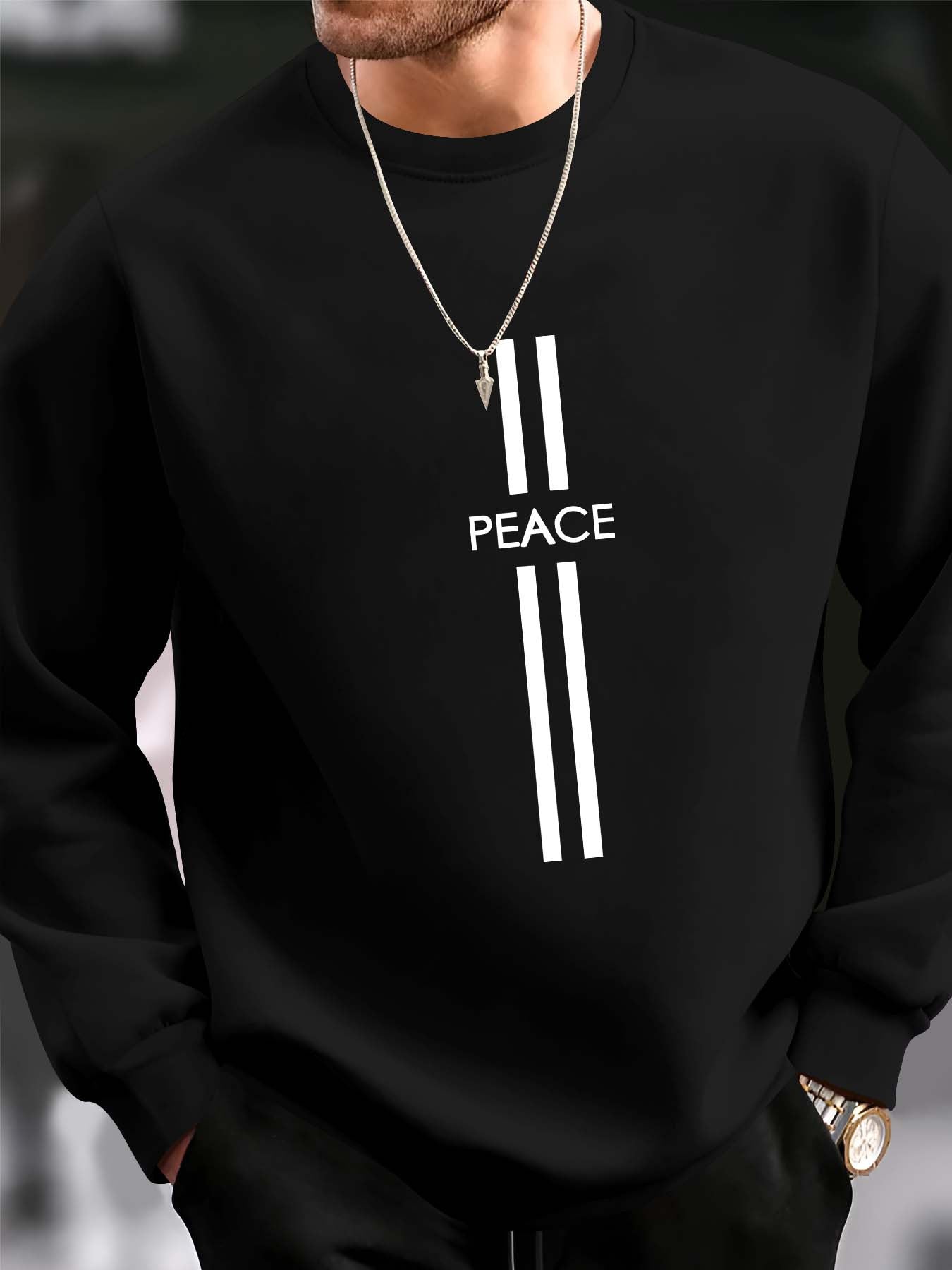 Crew Neck Sweatshirt - Peace Print Vibe