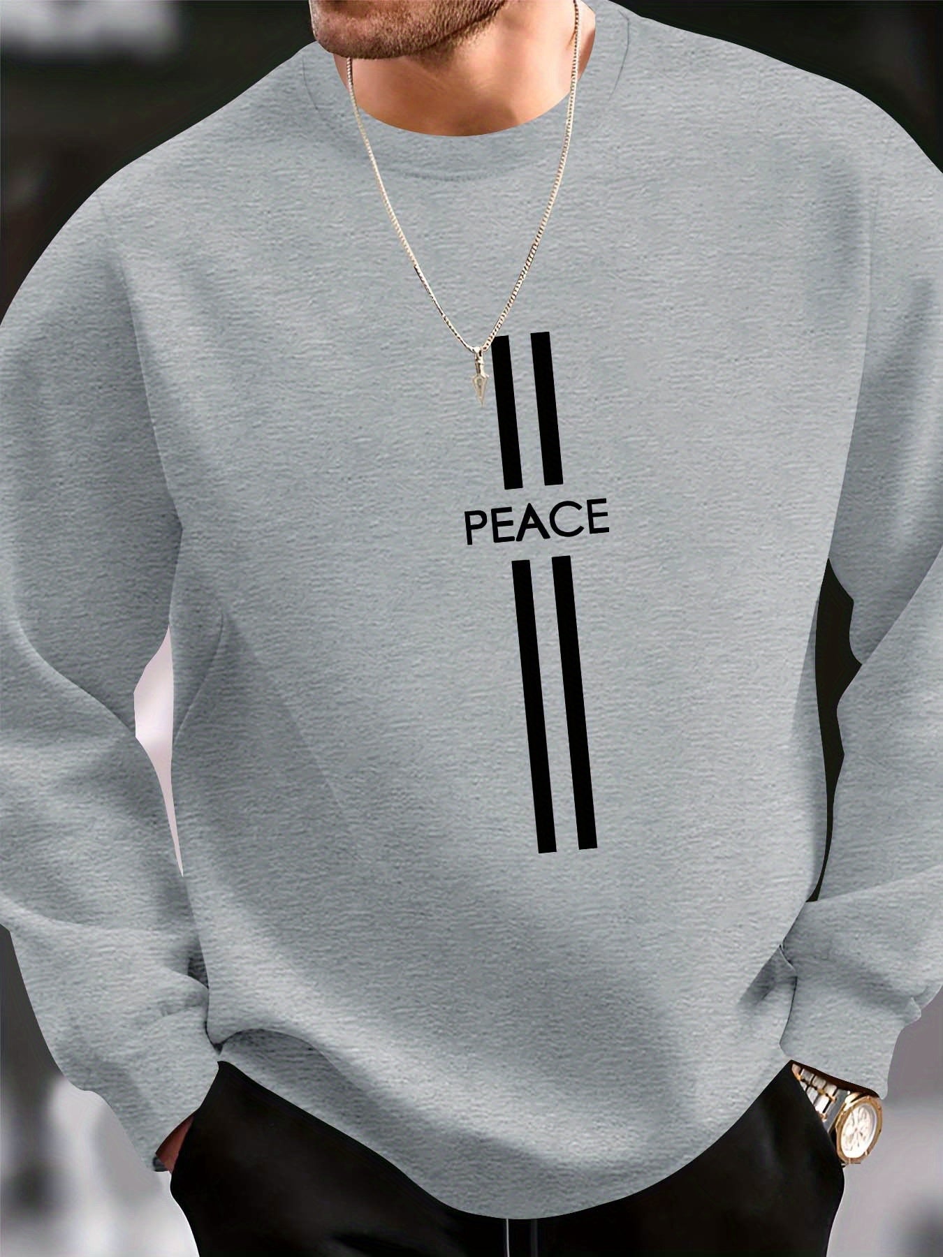 Crew Neck Sweatshirt - Peace Print Vibe