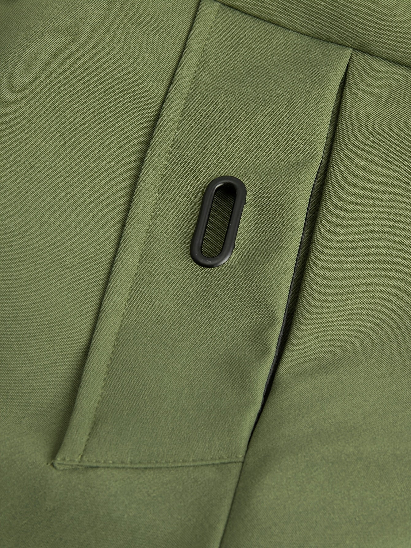 Heren Mid-Length Hooded Windbreaker - Olijfgroene Urban Flow