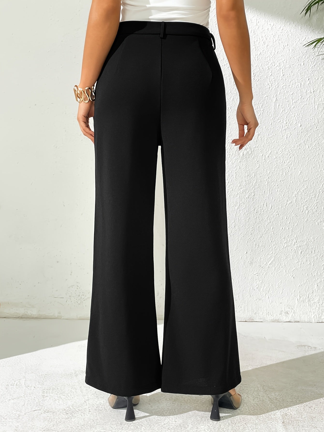 Zwarte Hoge Taille Pantalon