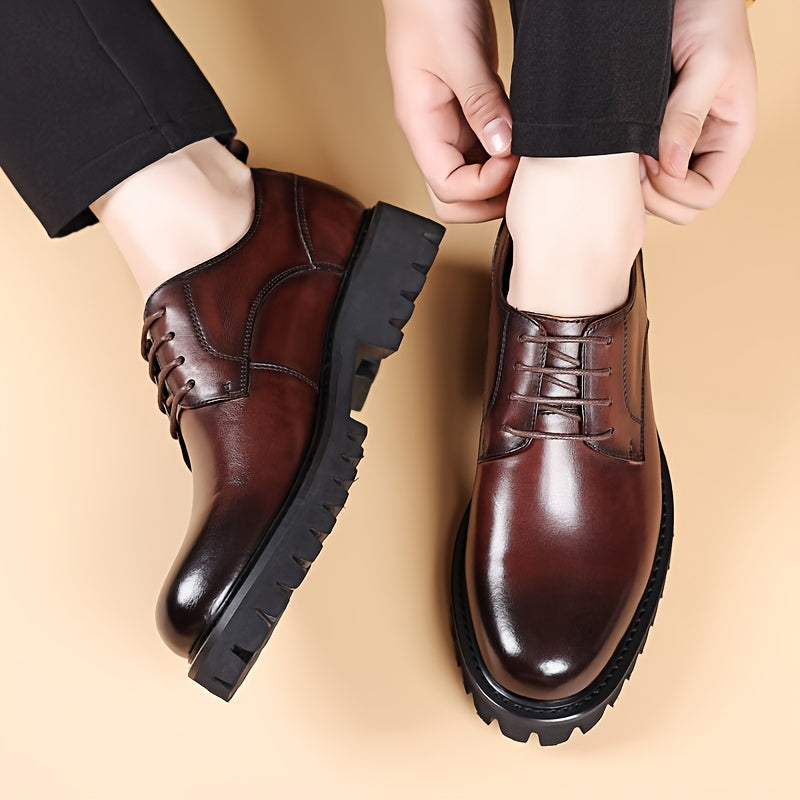 Heren Casual Leren Lace-Up Schoenen - Klassiek Bruin