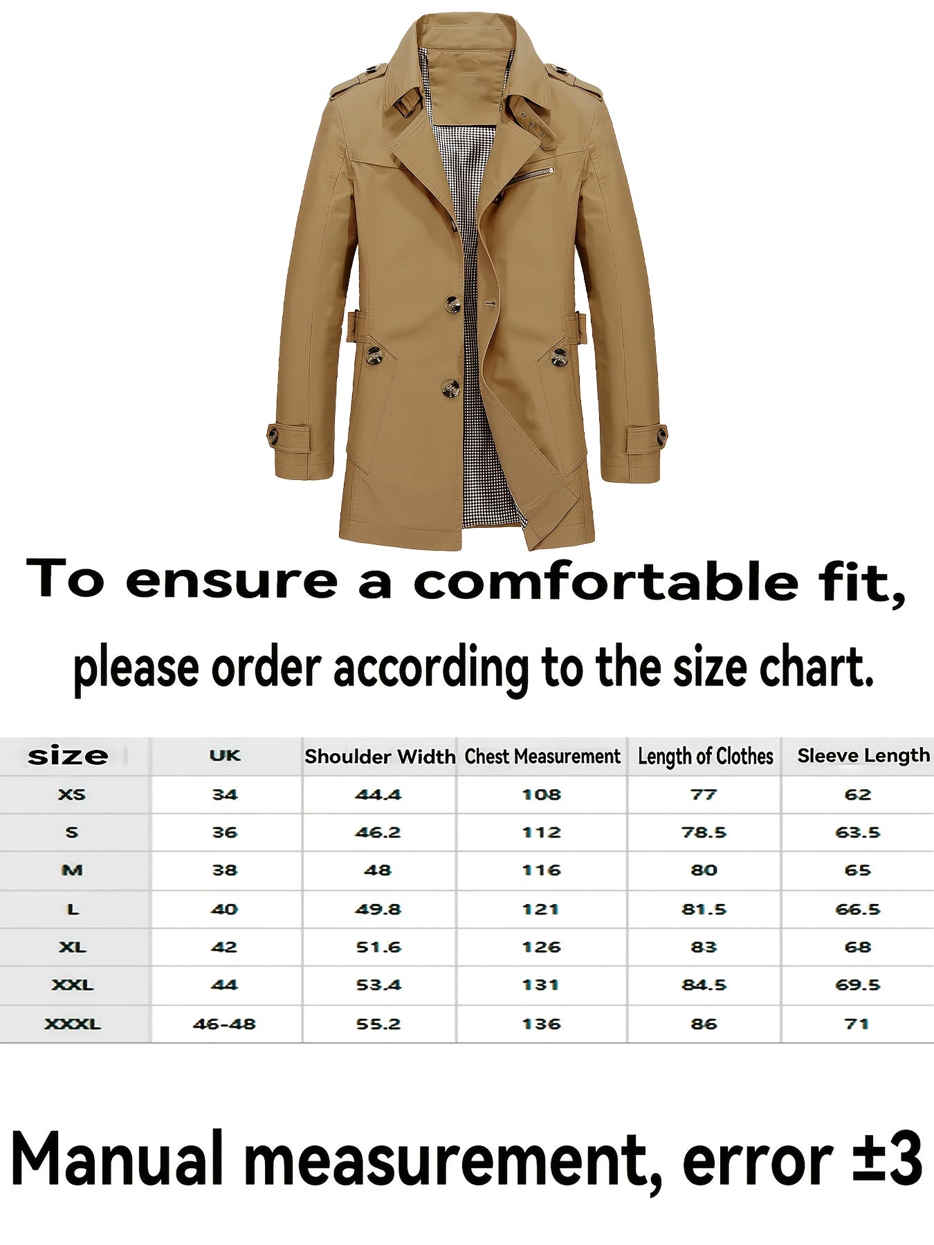 Unisex Classic Single-Breasted Trenchcoat - Tijdloos Olijfgroen