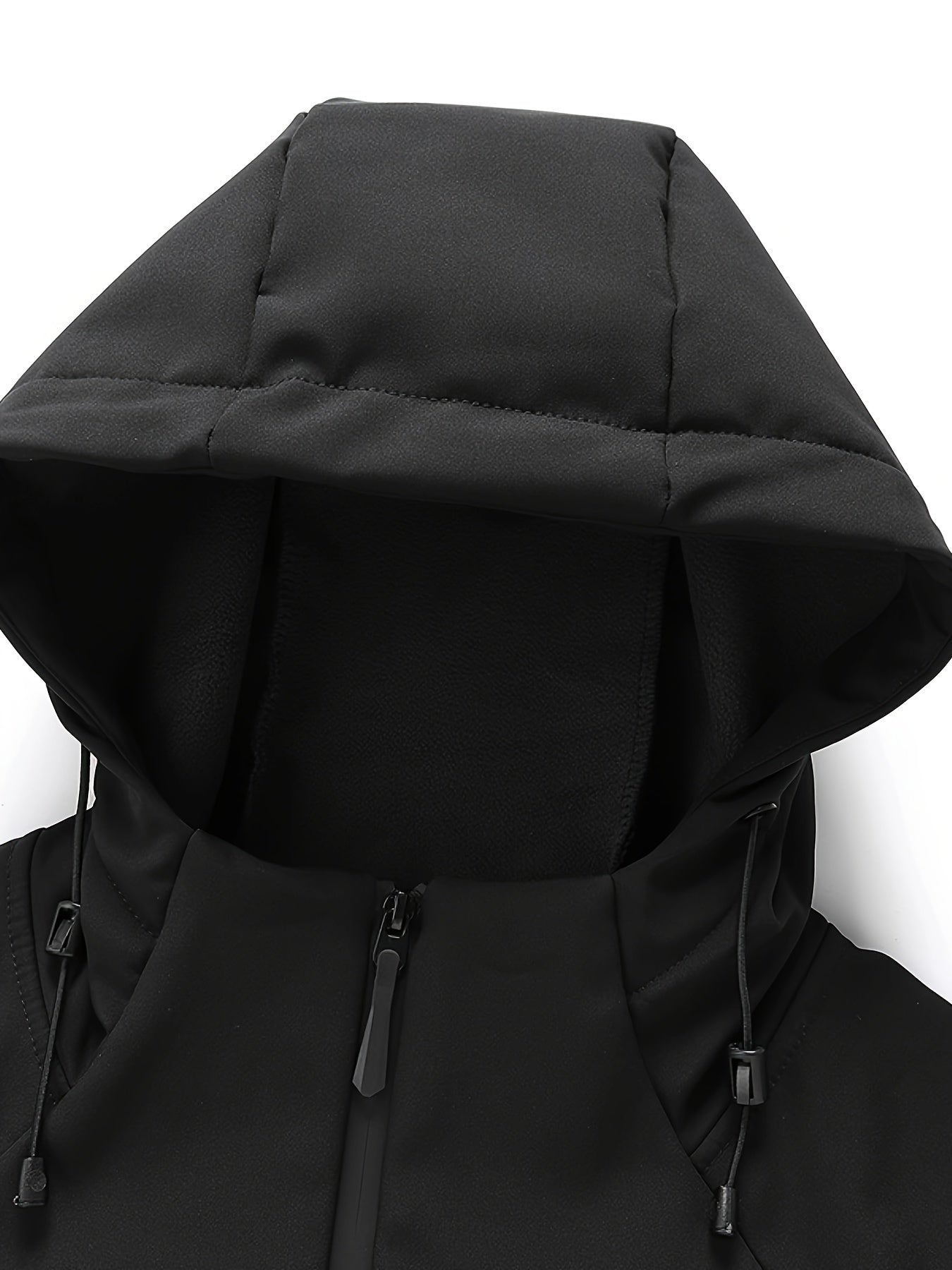 Heren Winddichte Fleece-Gevoerde Hoodie - Zwarte Outdoor Allure