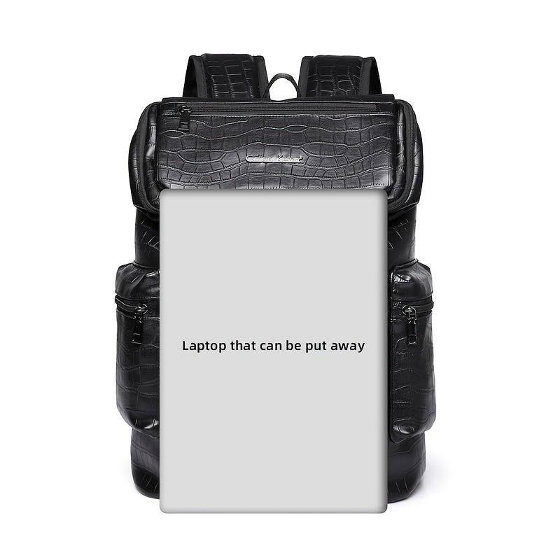 Zwarte Unisex Crocodile Textuur Rugzak