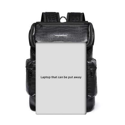 Zwarte Unisex Crocodile Textuur Rugzak