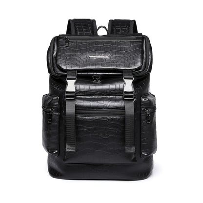 Zwarte Unisex Crocodile Textuur Rugzak