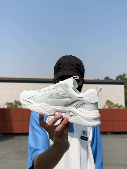 Heren Lichtgewicht Platform Sneakers - Urban Stride Zwart