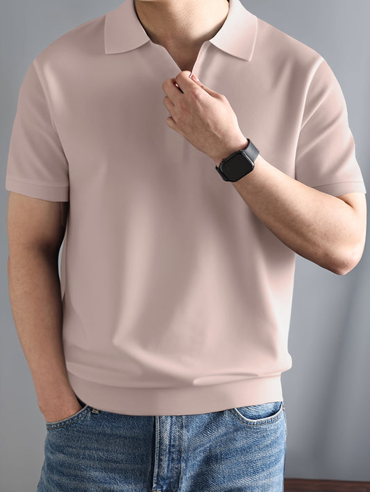 Rayon Short Sleeve Polo Shirt - Zomerse Goose Neck