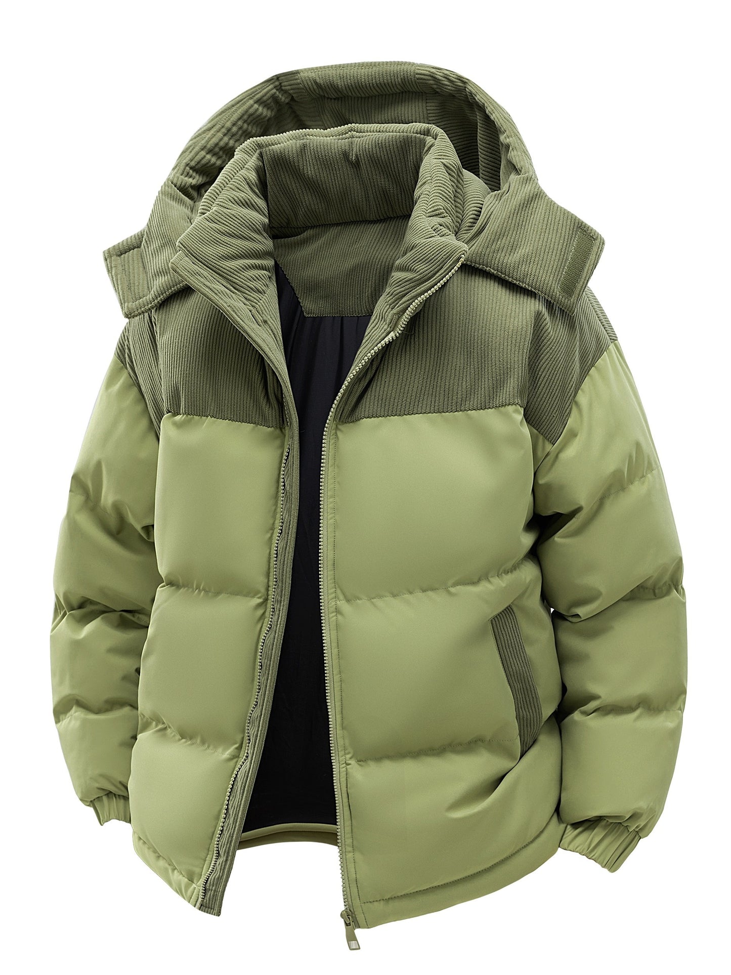 Heren Casual Hooded Winterjas - Urban Colorblock