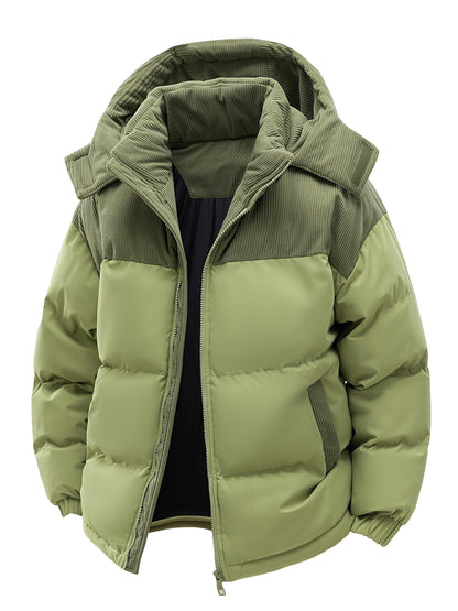 Heren Casual Hooded Winterjas - Urban Colorblock