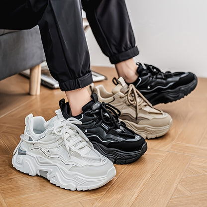 AOPLUS Heren Low-Top Cross-Training Sneakers - Zwart-Wit Dynamiek