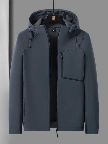 Heren Winddichte Fleece-Gevoerde Hoodie - Zwarte Outdoor Allure