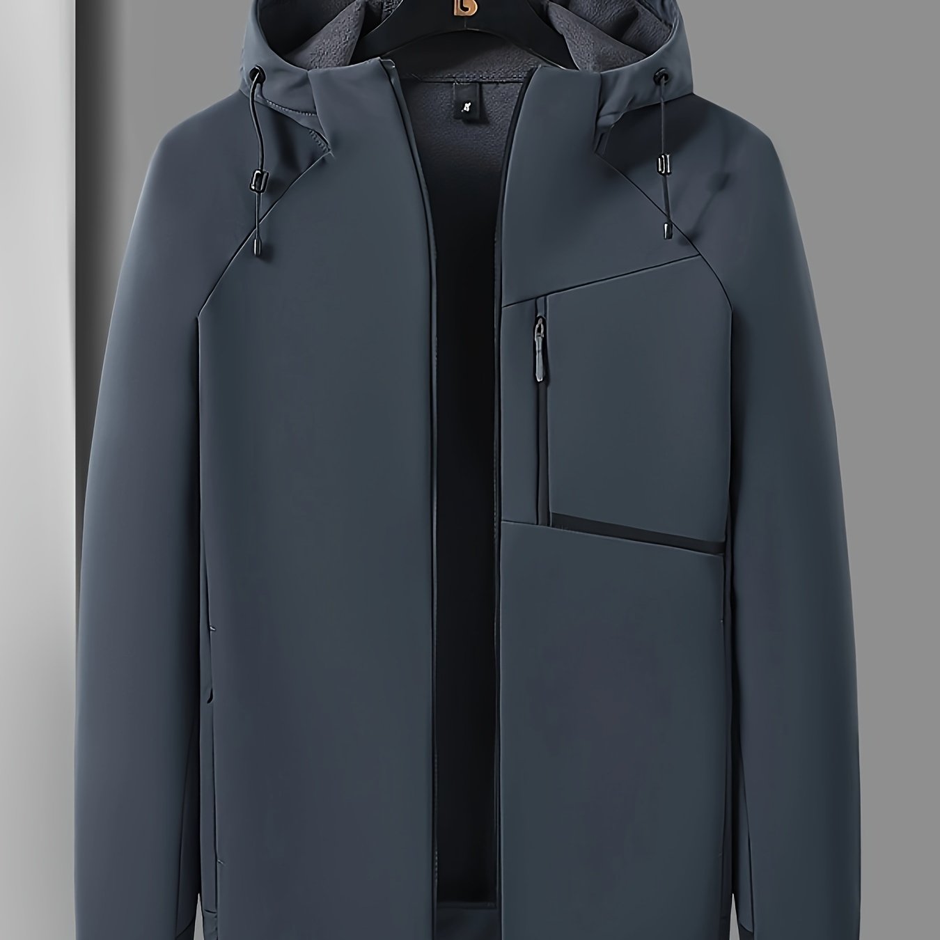 Heren Winddichte Fleece-Gevoerde Hoodie - Zwarte Outdoor Allure