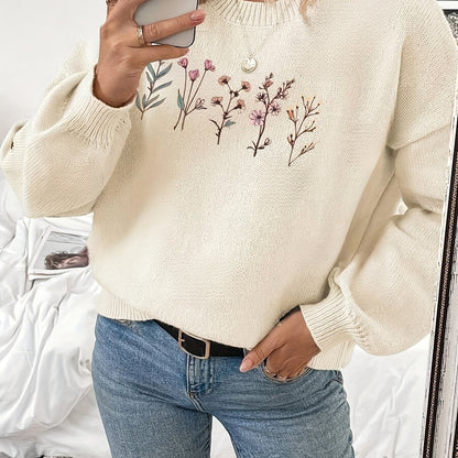 Dames Elegante Low Neck Pullover Sweater - Sophisticated Stretch