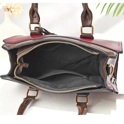 Elegante Wit & Bruine Handtas Set voor Dames