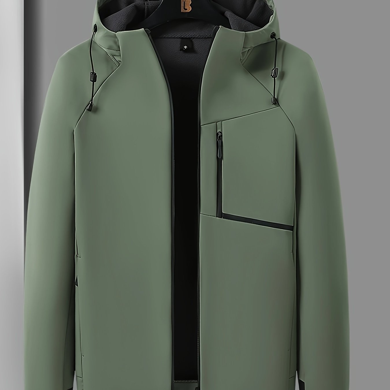 Heren Winddichte Fleece-Gevoerde Hoodie - Zwarte Outdoor Allure