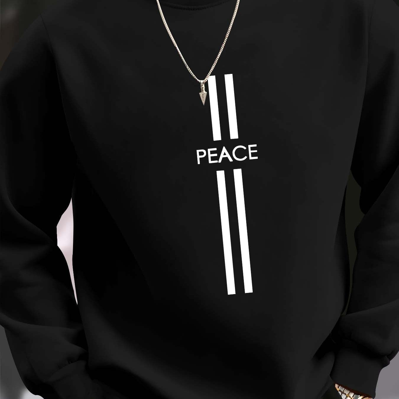 Crew Neck Sweatshirt - Peace Print Vibe