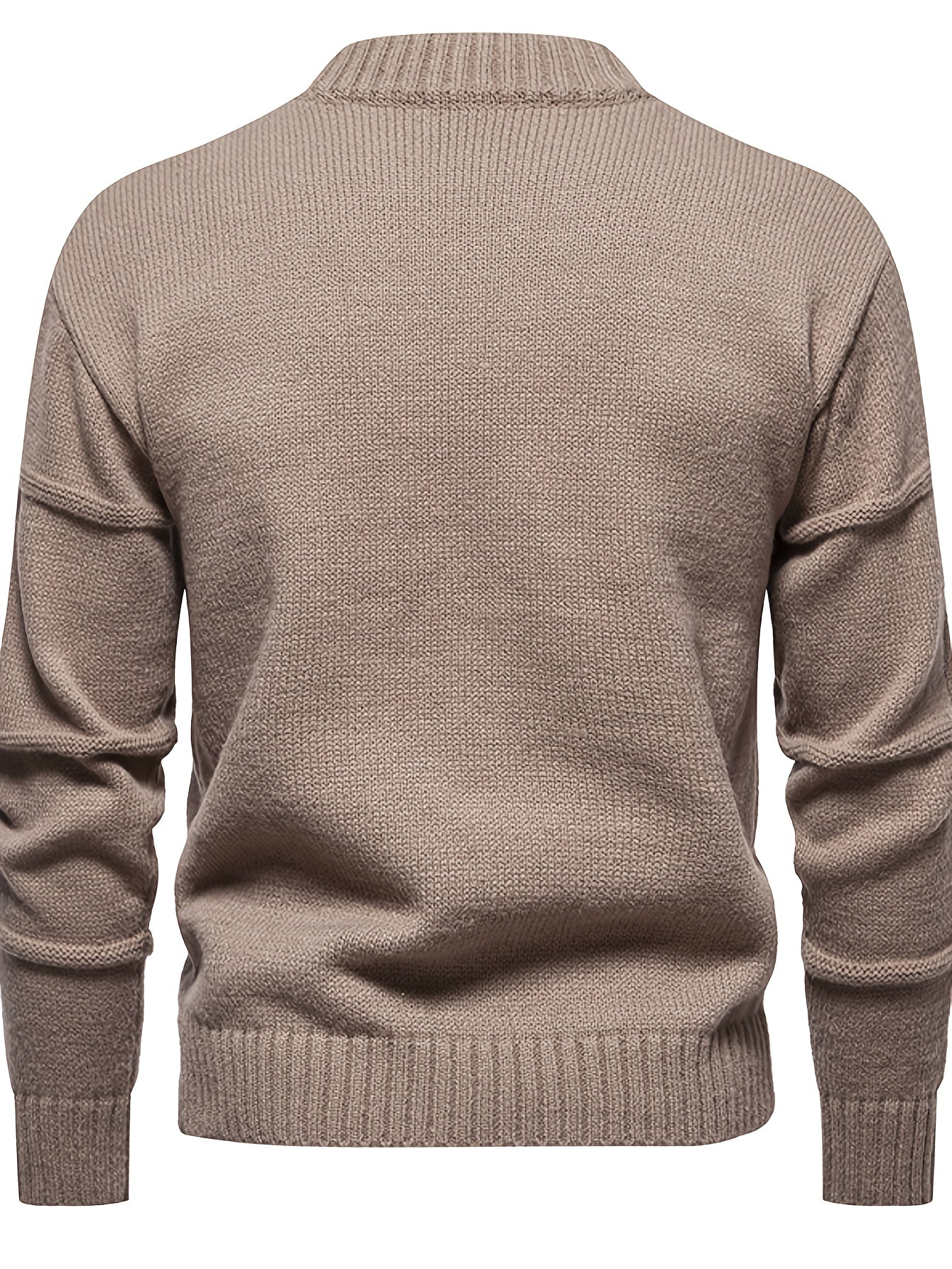 Casual Crew Neck Sweater - Cable-Knit