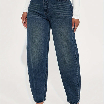 Retro Blauwe Hoge Taille Jeans